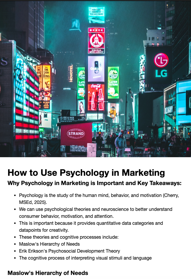 Article screenshot — psychology in SEO