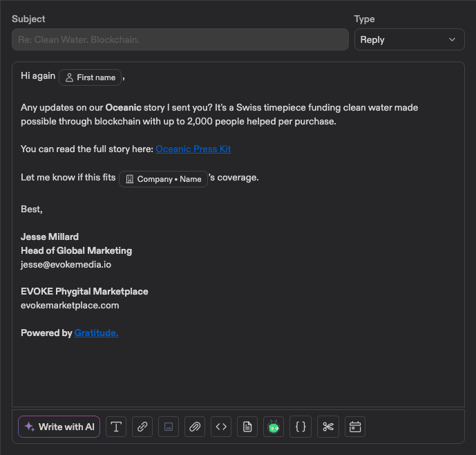 Apollo newsletter screenshot